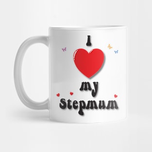 I love my step mum heart doodle hand drawn design Mug